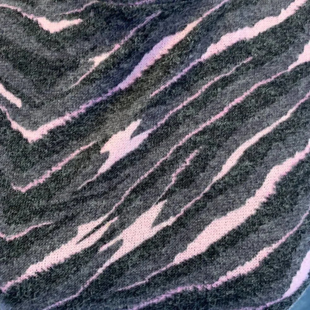 Torrid DARK GREY & PINK ZEBRA HACCI MOCK NECK TRAPEZE DRESS 0 - Picture 3 of 11